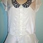 JESSICA SIMPSON - WHITE - BEADED - COLLAR - LISETTE - BLOUSE - SMALL - TOP - NEW