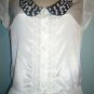 JESSICA SIMPSON - WHITE - BEADED - COLLAR - LISETTE - BLOUSE - SMALL - TOP - NEW