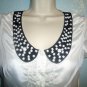 JESSICA SIMPSON - WHITE - BEADED - COLLAR - LISETTE - BLOUSE - SMALL - TOP - NEW