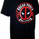 MARVEL - COMICS - DEADPOOL - BLACK - RED - ANTI-HERO - MOVIE - T-SHIRT - L - NEW
