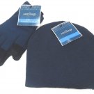 WEST LOOP - WOMEN - NAVY - BLACK - TEXTING - GLOVES - BEANIE - CAP - SET - NEW