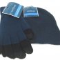 WEST LOOP - WOMEN - NAVY - BLACK - TEXTING - GLOVES - BEANIE - CAP - SET - NEW