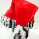 HOME ELEMENTS - CHRISTMAS - SANTA - FAUX - FUR - ZEBRA - RED - HAT - BRAND NEW