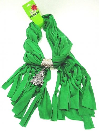 HOME ELEMENTS - WOMEN'S - CHRISTMAS - TREE - CHARM - SCARF - GREEN - BRAND NEW