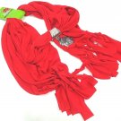 HOME ELEMENTS - WOMEN'S - CHRISTMAS - SNOWMAN - CHARM - SCARF - RED - BRAND NEW