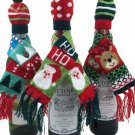 HOME ELEMENTS - WINE - BOTTLE - HOLIDAY - KNIT - GREEN - SCARF - HAT - BRAND NEW