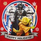 DISNEY - STAR WARS - DARTH VADER - YODA - CHRISTMAS - 17" - STOCKING - RED - NEW
