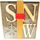 HALLMARK - RUSTIC - DECORATIVE - SNOW - CHRISTMAS - WOOD - BLOCK - LETTERS - NEW