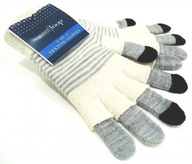 WEST LOOP - WOMEN'S - GRAY - IVORY - 3-IN-1 - TEXTING - WINTER - GLOVES - NEW