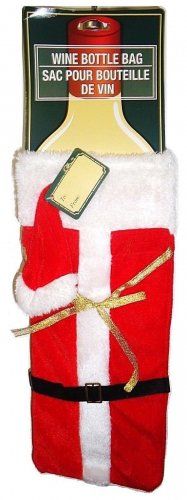 HOME ELEMENTS - SANTA - WINE - BOTTLE - HOLIDAY - CHRISTMAS - BAG - BRAND NEW