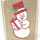HALLMARK - RUSTIC - VINTAGE - SNOWMAN - CHRISTMAS - BURLAP - WOOD - SIGN - NEW