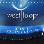 WEST LOOP - WOMEN'S - BLACK - GREY - 3-IN-1 - TEXTING - WINTER - GLOVES - NEW