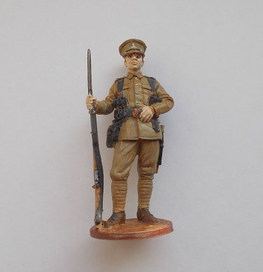 British WWI Infantry private Tin Metal Soldier Figurine 70mm UNIQUE Hand painted