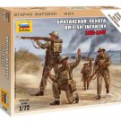 1/72 British WWII Infantry 1939-1945 5 Soldiers Snap Fit Model Kit ZVEZDA 6166