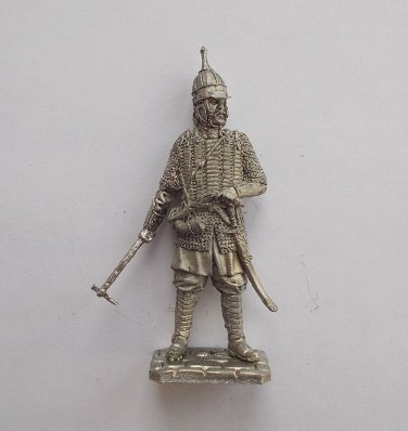 1/32 Noble Russian warrior with war hammer 17th century Tin Metal soldier 54 mm