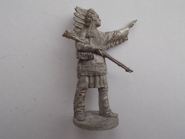 Indian chief 70mm Tin Metal soldier figure US Wild West middle 19th century 1/25