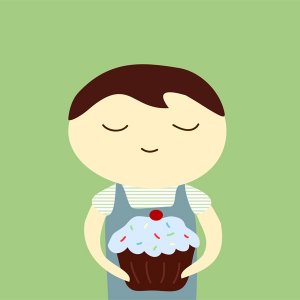 cupcake - boy - 8x8 print