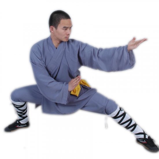 3.1.3.160 Gray/blue Shaolin monk longsleeve uniform