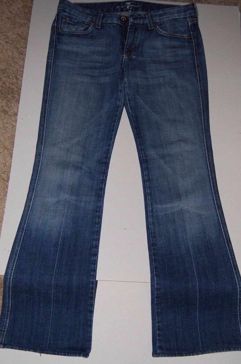 Women's 7 Seven For All Mankind Jeans "A" Pocket Size 27 Medium Wash Boot Cut