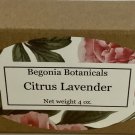 Begonia Botanicals Organic Soap Bar 4oz. Citrus Lavender Scent Women Or Men
