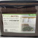 King Sheet Set Hotel Brand Bamboo Aloe Vera 6 Pc Deep Pockets Brown Wrinkle Free