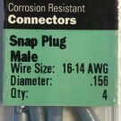 Ancor 230718 16-14 AWG Nylon Male Snap Plugs - 4 Pack