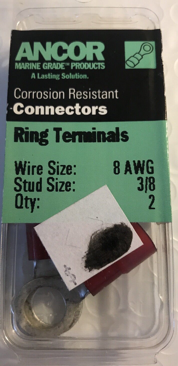 Ancor 230236 8 AWG 3/8" Nylon Ring Terminals - 2 Pack