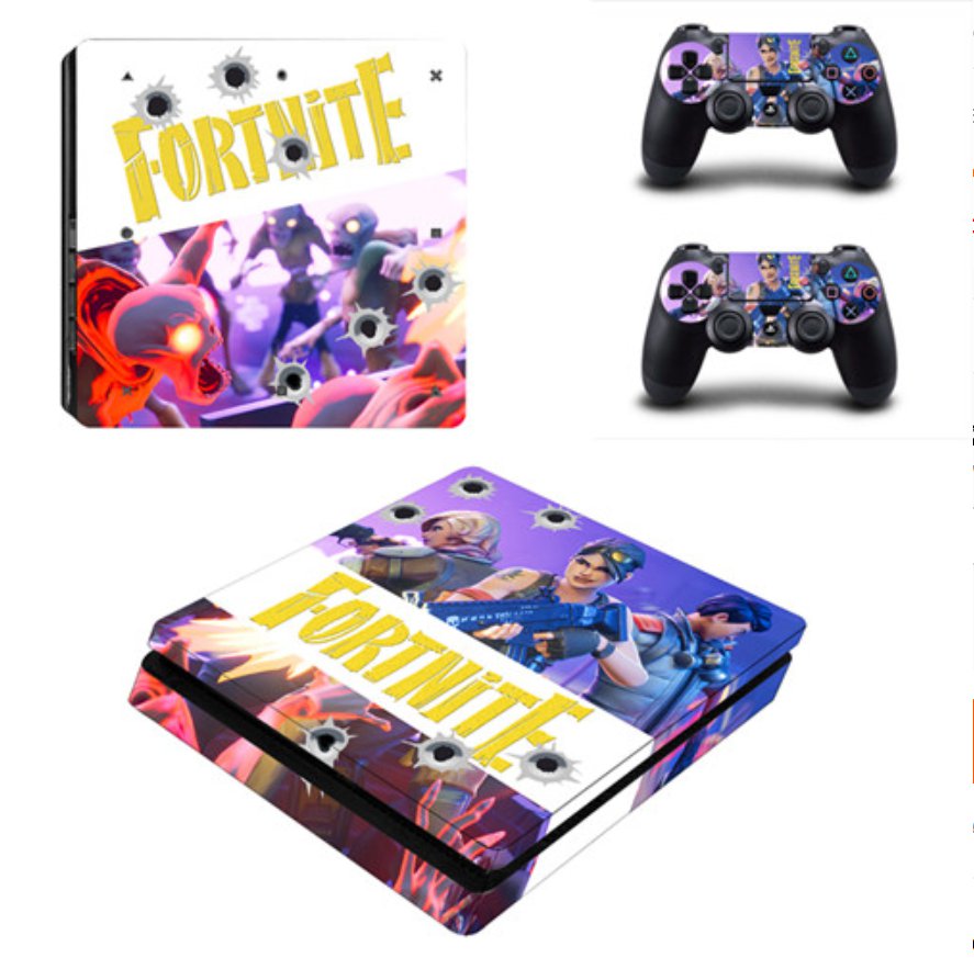 Fortnite PS4 Slim Skin Sticker For Sony PlayStation 4 Console and 2 ...