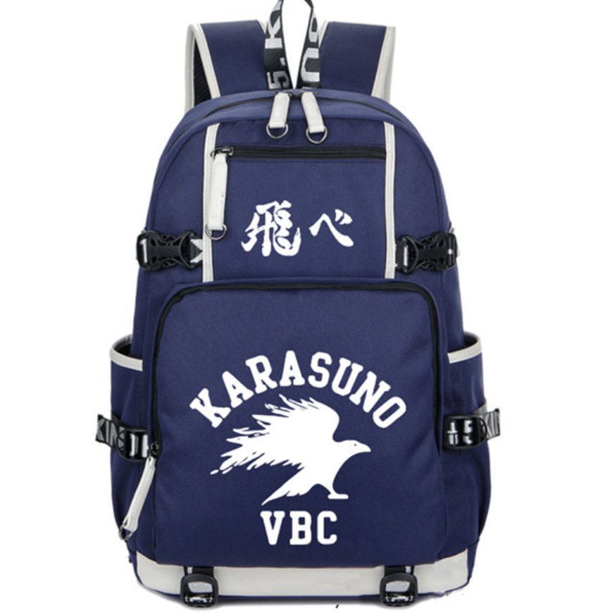 Anime Haikyuu Haikiyu Karasuno Backpack Nylon Student Schoolbag Unisex