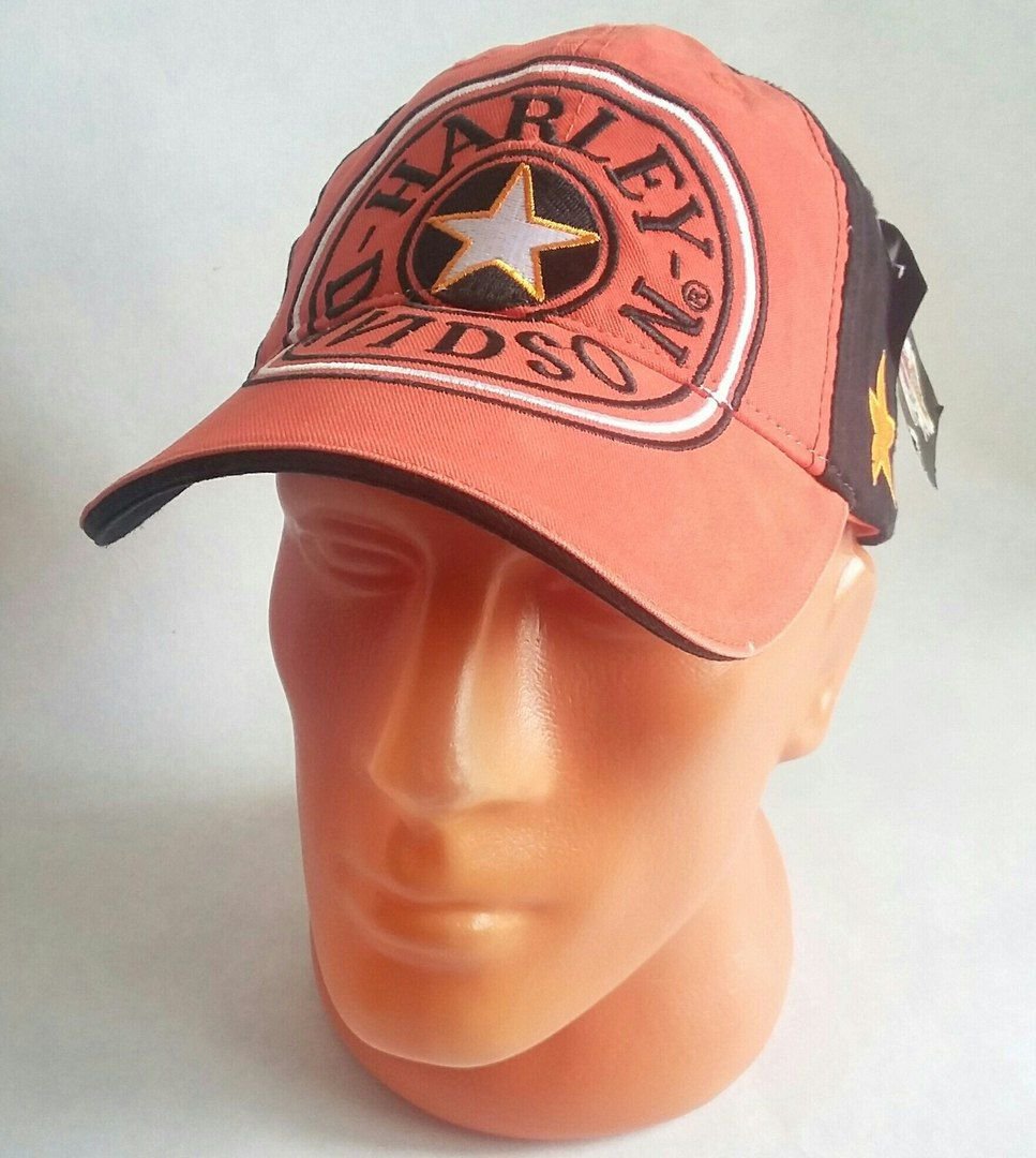 Cap Motorcycle Hat Racing Hat Adjustable Orange/Black