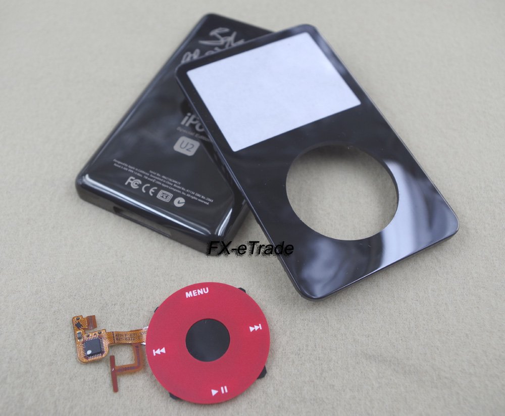 Full Set U2 Edition Faceplate Cover Back Housing Case Red Clickwheel for iPod 5th gen Video 30GB