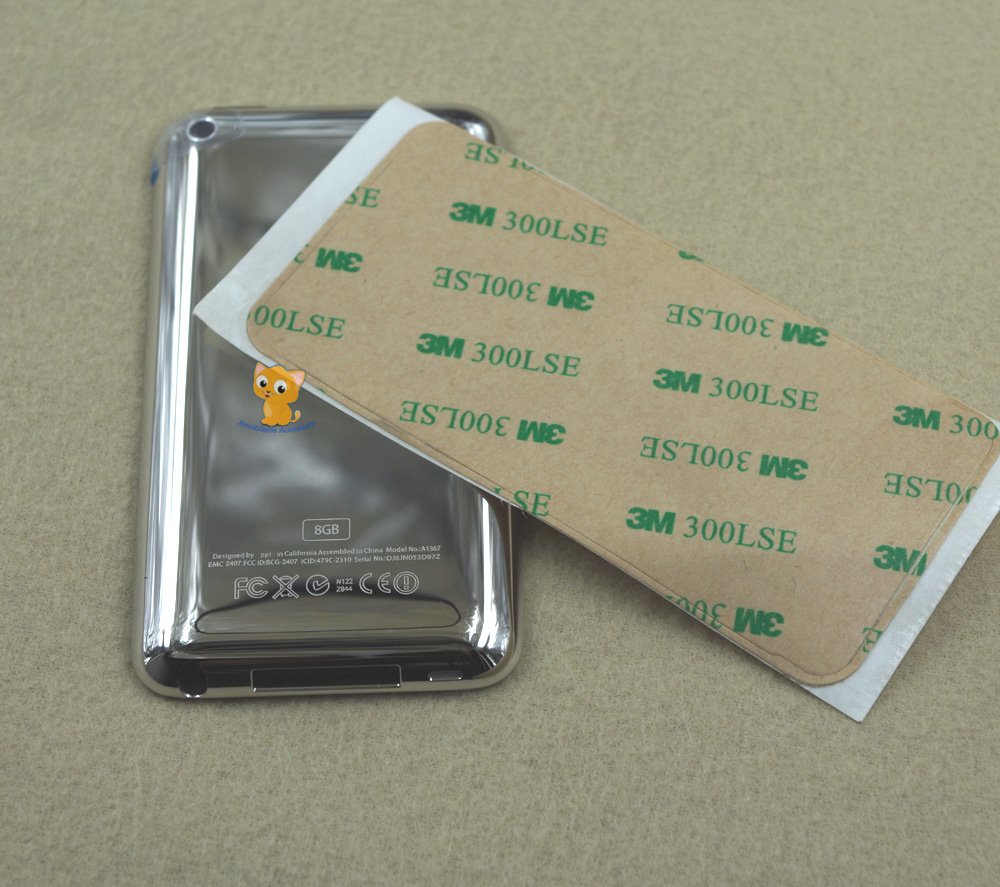 8GB Metal Back Case Battery Cover Housing Black Frame Adhesive for iPod Touch 4th gen Touch 4