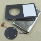 Full Set Black Faceplate Back Housing Case Cover Clickwheel Button for iPod 6th gen Classic 80GB