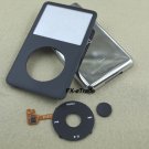 Black Front Faceplate Cover Back Housing Case Clickwheel Button for iPod 7th gen Classic Thin 160GB
