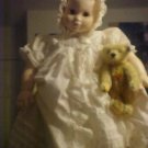 SUZANNE GIBSON BABY SUZANNE CHRISTENING DOLL W/STEIFF BEAR! T68XX