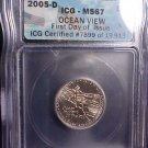 2005-D OCEAN VIEW NICKEL! - "FIRST DAY OF ISSUE"!  LIMITED EDITION!! -R11SSX1