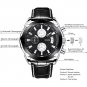 SONGDU Men's Chronograph Quartz Watch with Date Calendar Analogue Display and Leather Strap