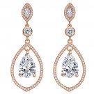 EVER FAITH 925 Sterling Silver CZ Birthstone Tear Drop Chandelier Earrings