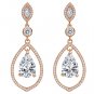 EVER FAITH 925 Sterling Silver CZ Birthstone Tear Drop Chandelier Earrings