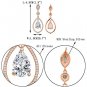 EVER FAITH 925 Sterling Silver CZ Birthstone Tear Drop Chandelier Earrings