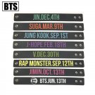 7pcs/lot bts member birthday silicon bracelet free shipping
