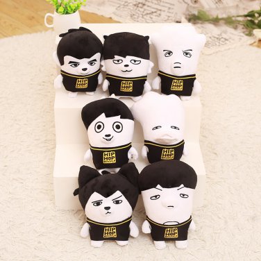 7pcs/lot free shipping bts member ugly cartoon doll plush toy