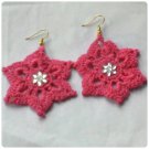 Hand Crocheted star Earring
