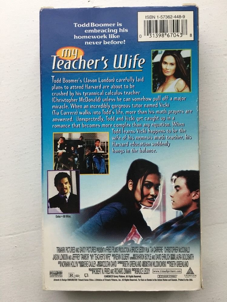 My Teachers Wife (VHS, 1999) Jason London, Tia Carrere
