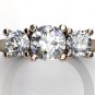 14k rose gold three stone engagement ring, bridal ring, wedding ring ER-1069-3