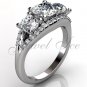 Platinum three stone diamond engagement ring, bridal ring, wedding ring ER-1072