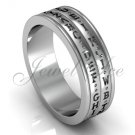 Decoder Ring - Platinum Two Row Da Vinci Cryptex Codex Decoder Rring LB-2024