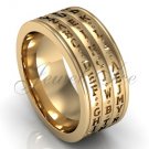 14k yellow gold three row Da Vinci cryptex, codex, decoder ring LB-2025-2.