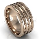 14k rose gold three row Da Vinci cryptex, codex, decoder ring LB-2025-3.