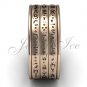 14k rose gold three row Da Vinci cryptex, codex, decoder ring LB-2025-3.